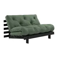 Canapea verde extensibilă 140 cm Roots Black Night – Karup Design