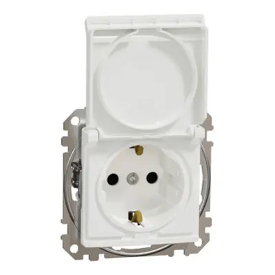Sedna Design, Priza 2P+E cu obturatoare si capac, alb