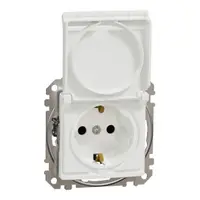 Sedna Design, Priza 2P+E cu obturatoare si capac, alb