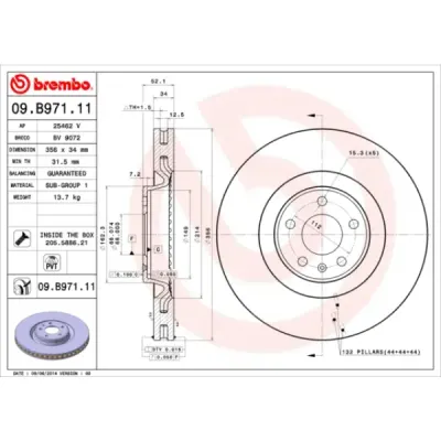 Disc frana BREMBO 09.B971.11