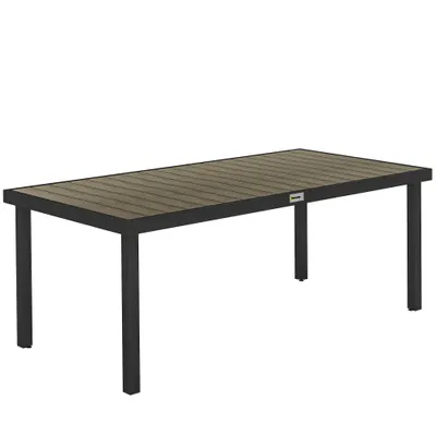 Outsunny Aluminum Outdoor Patio Dining Table for 8 for Garden Lawn Backyard, Natural | Aosom Romania