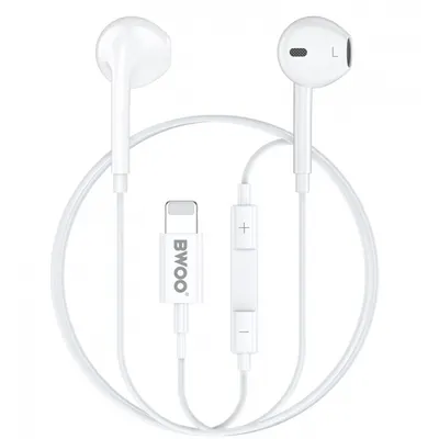 Handsfree Lightning BWOO BO-HF179, Alb