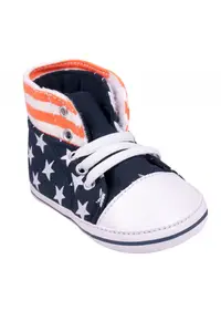 Tenisi Inalti Pentru Bebelusi - Stelute Albe Si Dungi Portocalii - Casual - Baieti - Multicolor