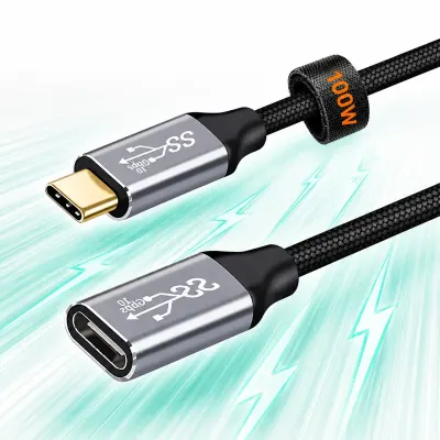 Cablu de date si Incarcare Rapida Timebox, 100W, 2m, Prelungire USB 3, 10Gbps - Default Title