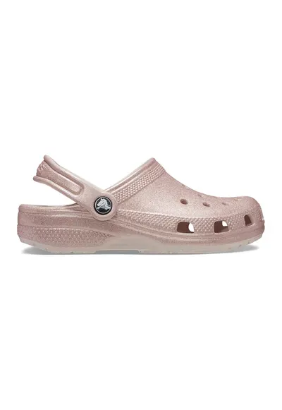 Saboti slingback cu aspect stralucitor - Roz prafuit