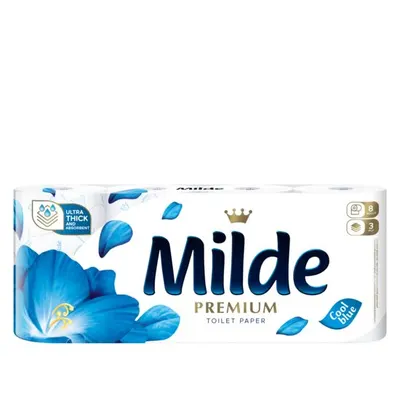 Hartie igienica Milde Cool Blue, 3 straturi, 8 role Engros