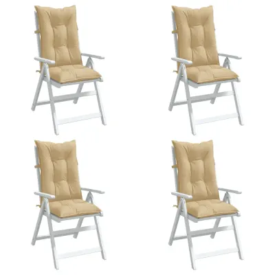 vidaXL Perne scaun cu spătar înalt 4 buc. melanj bej 120x50x7cm textil