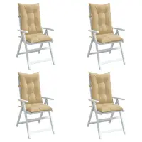 vidaXL Perne scaun cu spătar înalt 4 buc. melanj bej 120x50x7cm textil