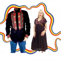 Set Cuplu Traditional 378 Camasa Traditionala si Rochie Traditionala