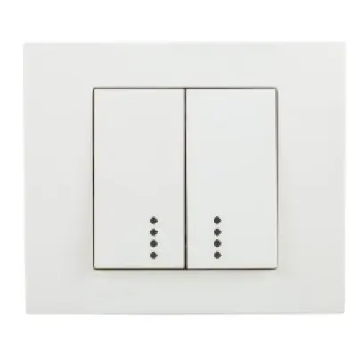 Comutator cu Led ST Grano Nat Ovivo OV00013, 16A, 250V, alb, IP20