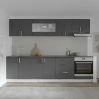 Set Bucatarie Karo V22, Antracit/Alb, Blat Thermo 28 mm, L 280 cm