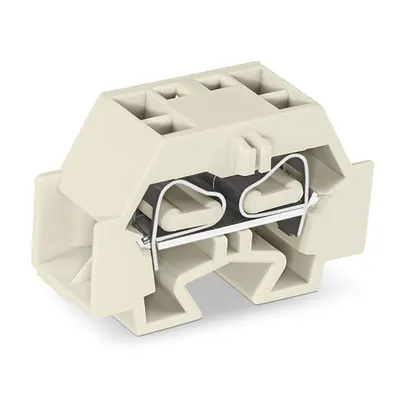 4-conductor terminal block; suitable for Ex e II applications; without push-buttons; with snap-in mounting foot; for plate thickness 0.6 - 1.2 mm; Fixing hole 3.5 mm Ø; 4 mm²; CAGE CLAMP®; 4,00 mm²; light gray