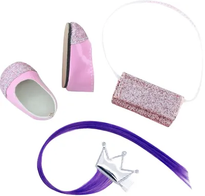 Orange Toys Sweet Sisters accesorii pentru păpuși - Pantofi roz, geantă și cocoloașe mov