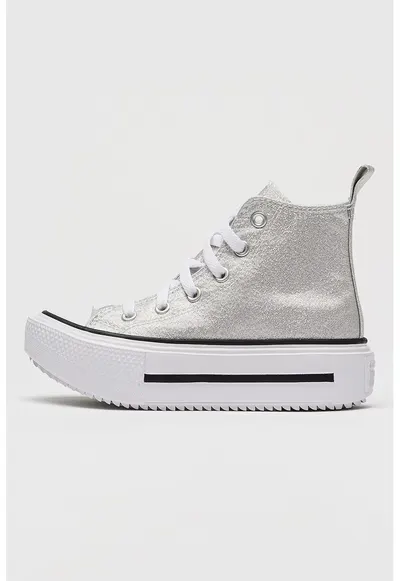 Tenisi flatform cu aplicatie logo Chuck Taylor All Star - Argintiu