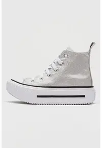 Tenisi flatform cu aplicatie logo Chuck Taylor All Star - Argintiu