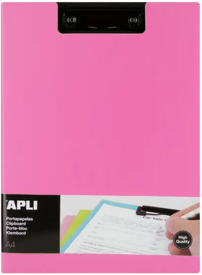 Clipboard cu capac APLI A4 - roz