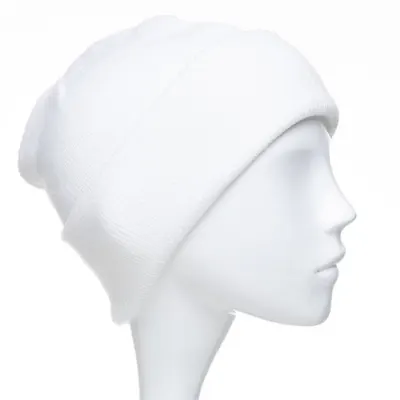 Caciula unisex model clasic tricotat, dublata in interior, alba