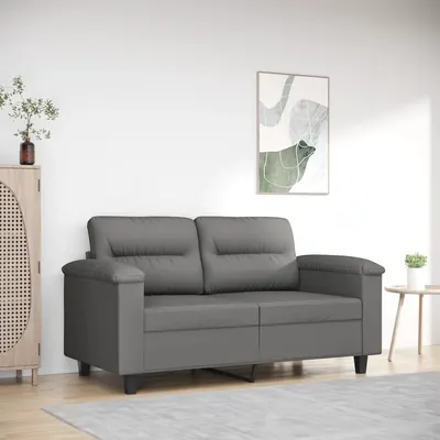 Gossi canapea cu 2 locuri, gri inchis, 120 cm, tesatura microfibra