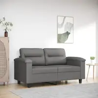 Gossi canapea cu 2 locuri, gri inchis, 120 cm, tesatura microfibra