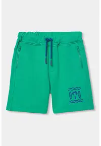 Pantaloni scurti cu snur si buzunare cu fermoar - Verde