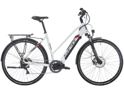 Bicicletă electrică pentru femei SPRINT - Faster Lady, 28", 530 mm, alb/roşu
