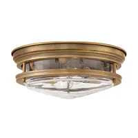 Corp de iluminat decorativ pentru exterior, Hadrian 2 Light Flush Mount – Clear Glass – Brushed Bronze