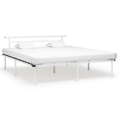 vidaXL Cadru de pat, alb, 180 x 200 cm, metal