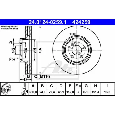 Disc frana ATE 24.0124-0259.1