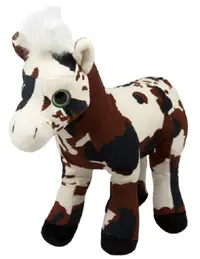 Jucărie de pluș Amek Toys - Cal cu pete, alb, 30 cm