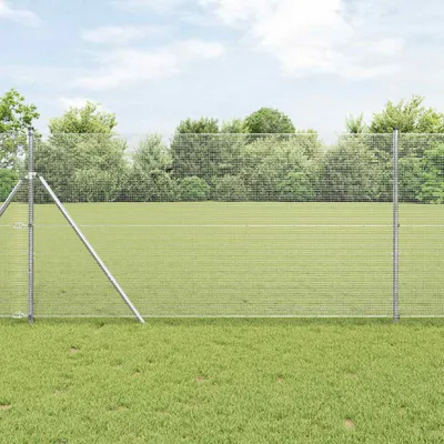 vidaXL Gard din sârmă sudată 5000 x 100 cm Argintiu