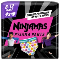 Scutece-chilotel de noapte pentru fetite 8-12 ani 27-43kg, 9 bucati, Ninjamas
