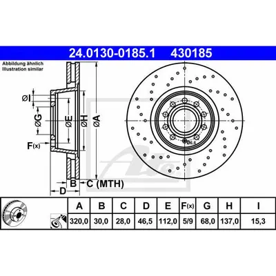 Disc frana ATE 24.0130-0185.1