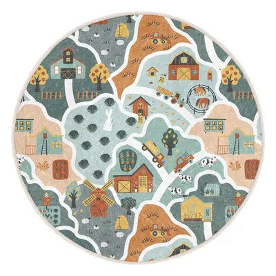 Covor de joacă pentru copii lavabil ø100 cm Farmer's Life – Mila Home