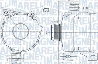 Alternator (14V, 150A) potrivit VOLVO C30, C70 II, S40 II, V50; FORD KUGA I 2.0D-2.5 01.04-06.13