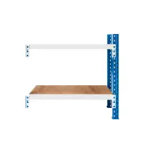 Prelungire pentru masa de lucru industriala cu placaj L1000 x D600 x H1000 mm-200kg/nivel BLUE &amp; WHITE