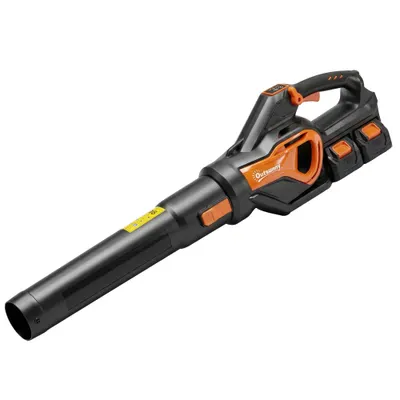 Outsunny Suflător de Frunze cu Baterie 20V, Motor Brushless 900W, 3 Niveluri de Viteză, Turbo Boost, Încărcător, Ușor, pentru Grădină, Frunze, Zăpadă, Praf | Aosom Romania