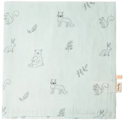Scutec de bumbac pentru bebeluși Cotton Hug - Animale de pădure, 120 х 120 cm