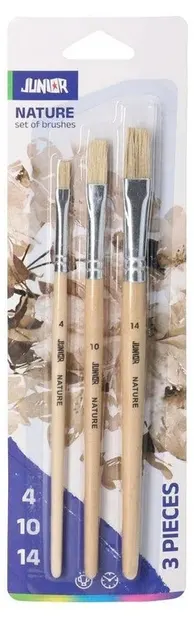 Set de pensule pentru pictură Junior - Nature, plate, 3 bucăți