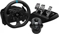 Volan cu pedale Logitech - G923 Shifter Combo, PS4/PS5/PC, negru