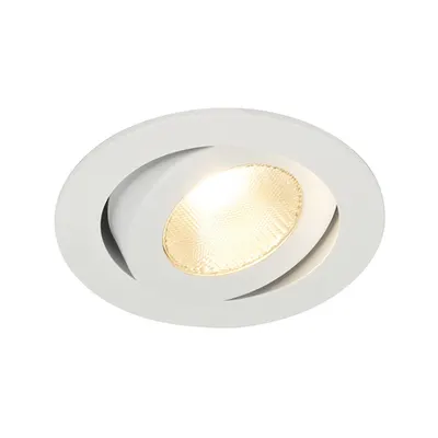 Spot incastrat, Contone incastrate montaj, cu LED-uri, 2000-3000K, rotund, alb, orientabila, 13W, inclusiv arcuri lamelare
