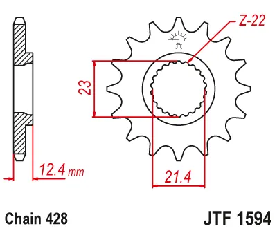 EMGO - Pinion (fata) JTF1594, 15 dinti - YBR250 07- YG250Tricker