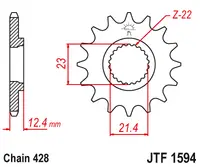 EMGO - Pinion (fata) JTF1594, 15 dinti - YBR250 07- YG250Tricker