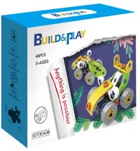 Constructor 2 în 1 Hanye Build and play - Mașini, 46 piese