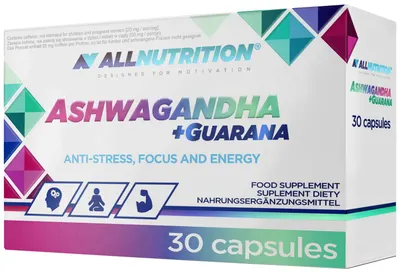 Ashwagandha + Guarana, 30 capsule, AllNutrition