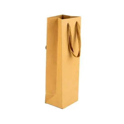 Pungi kraft cu mâner textil pentru o sticlă (set 10 buc) - Default Title