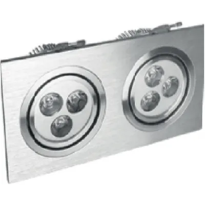 Spot incastrat cu 2x3 LED, 6W/6500K/IP20, crom mat, TG-3103.21062