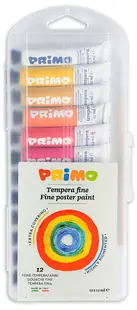 Tempera Primo - 12 culoeri x 12 ml, in tuburi de aluminiu