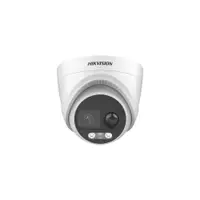 Camera supraveghere Dome ColorVu HikVsion DS-2CE72KF3T-PIRXO-2.8MM, 3K, 2.8 mm, lumina calda 20 m, PIR, sirena, stroboscop, difuzor incorporat