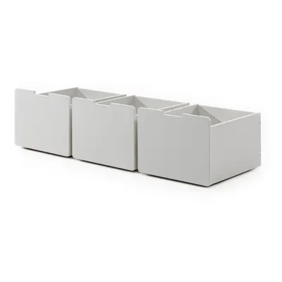 Sertare pentru sub pat de copii albe 3 buc. Pino – Vipack