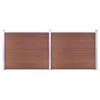 Gossi set panouri gard, 353x146 cm, maro, wpc